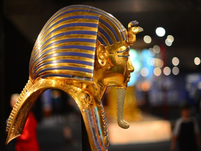 Máscara do Rei Tutankamon no Museu do Cairo, Egito